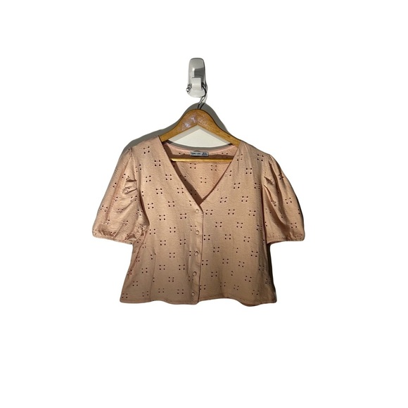 Venice Love - Blush Pink Eyelet Top - Picture 1 of 4